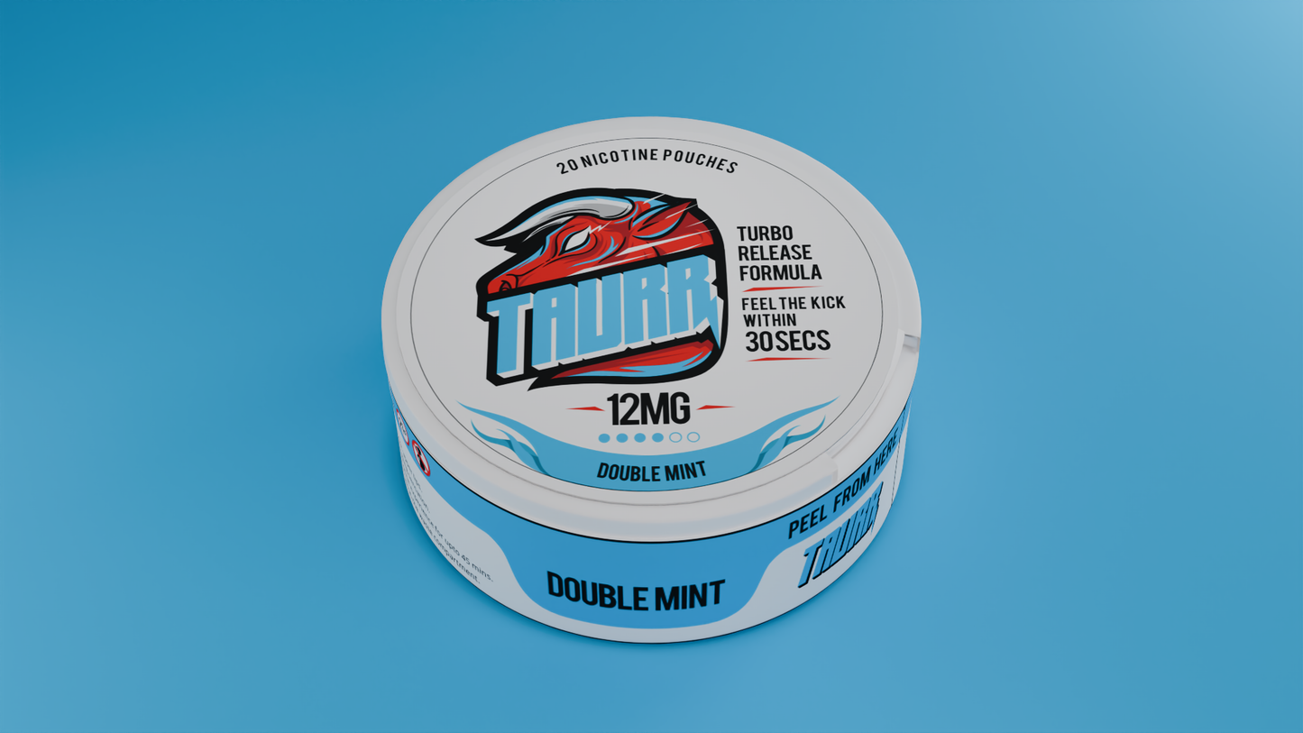 TAURR Nicotine Pouches: Double Mint (12mg)