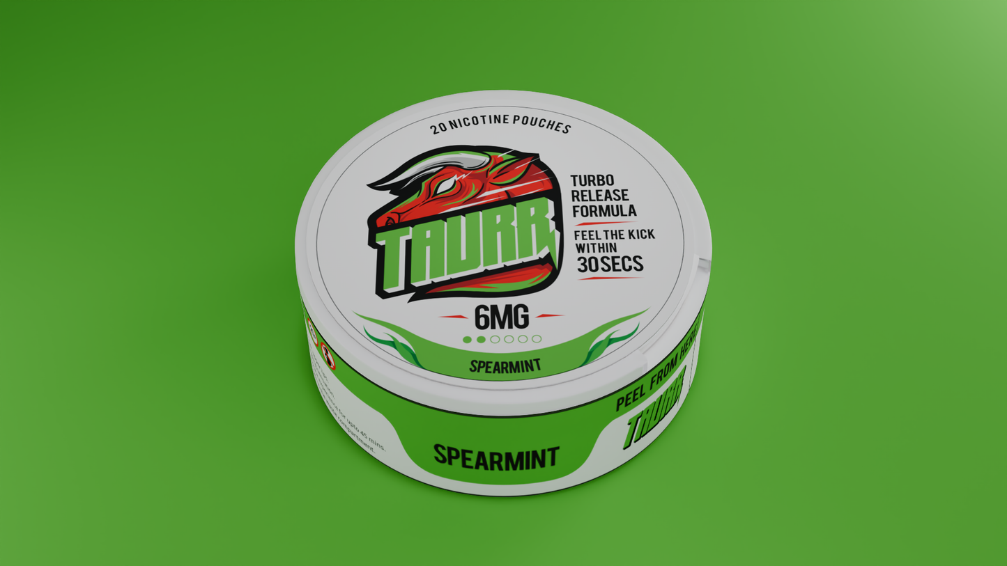 TAURR Nicotine Pouches: Spearmint (6mg)